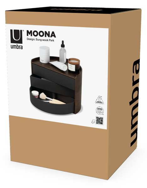 Černý koupelnový organizér otočný Moona – Umbra