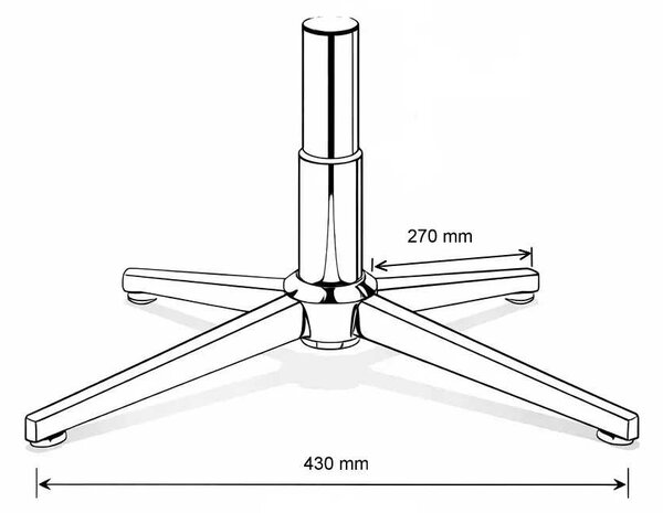 LuxuryForm DESIGN Podstava pro židle a křesla - černý kříž - set