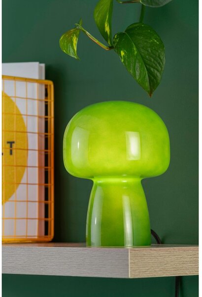 Tmavě zelená skleněná stolní lampa (výška 20 cm) Fervor – Leitmotiv