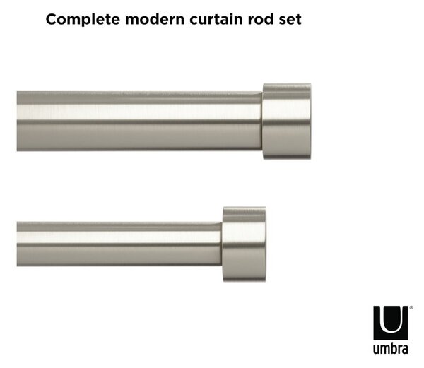 Roztažitelná dvojitá garnýž z nerezové oceli 168 - 305 cm Cappa – Umbra