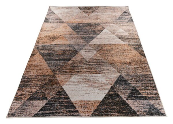 Makro Abra Kusový koberec ELEFANTA SR-11 Geometrický šedý žlutý černý Rozměr: 80x150 cm