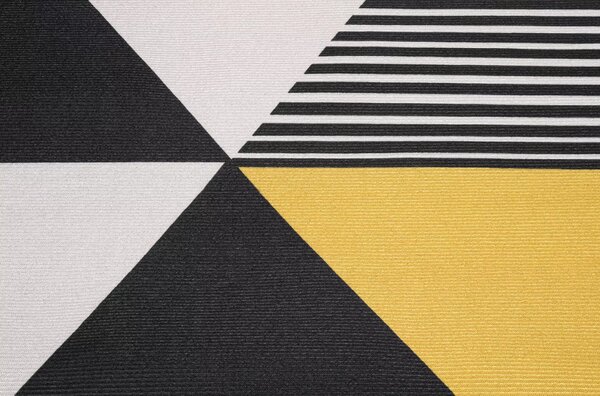 Makro Abra Kusový koberec ELEFANTA J002 Geometrický šedý žlutý Rozměr: 80x150 cm