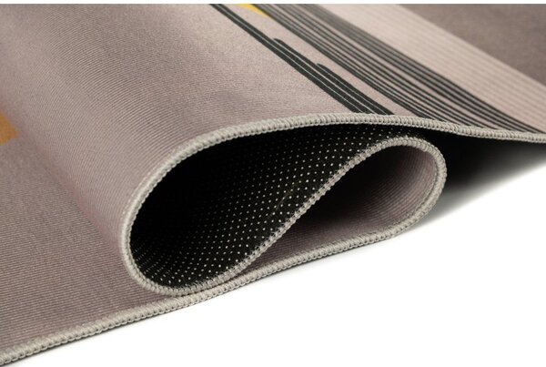Makro Abra Kusový koberec ELEFANTA J002 Geometrický šedý žlutý Rozměr: 80x150 cm