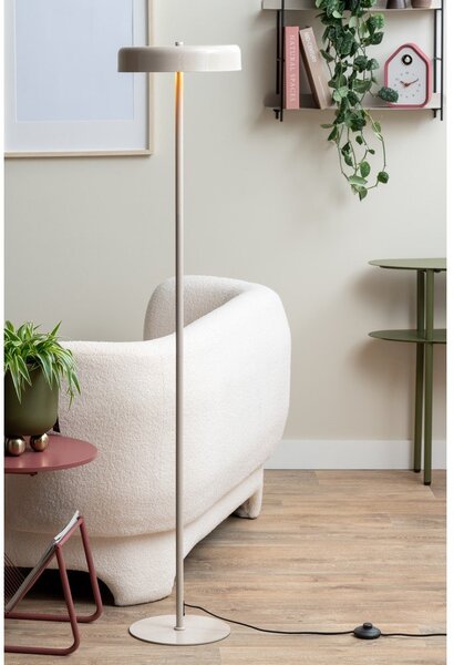 Béžová stojací lampa s kovovým stínidlem (výška 140 cm) Riqueza Palo – Leitmotiv
