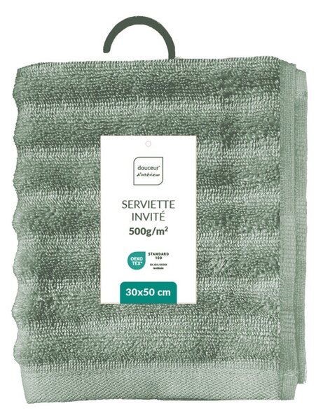 Zelený froté bavlněný ručník 30x50 cm Maya – douceur d'intérieur