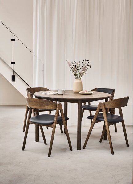 Hnědý kulatý rozkládací jídelní stůl z dubového dřeva ø 120 cm Noor – Hammel Furniture