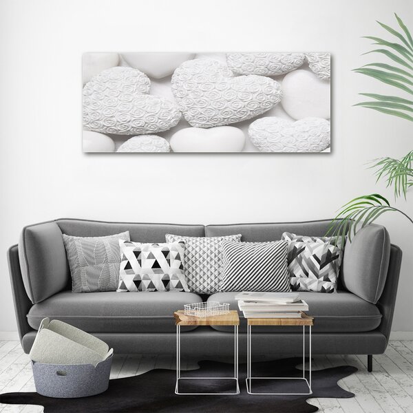 Foto obraz skleněný horizontální Bílé pozadí srdce osh-65306727