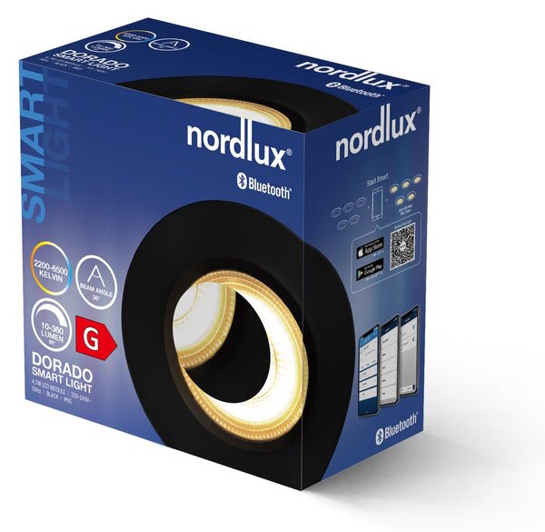 Nordlux Stmívatelná bodovka Dorado ovládaná přes Bluetooth, IP65 Barva: Nikl