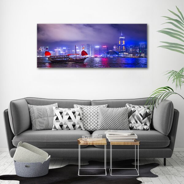 Foto obraz na plátně Noční Hongkong oc-65990377