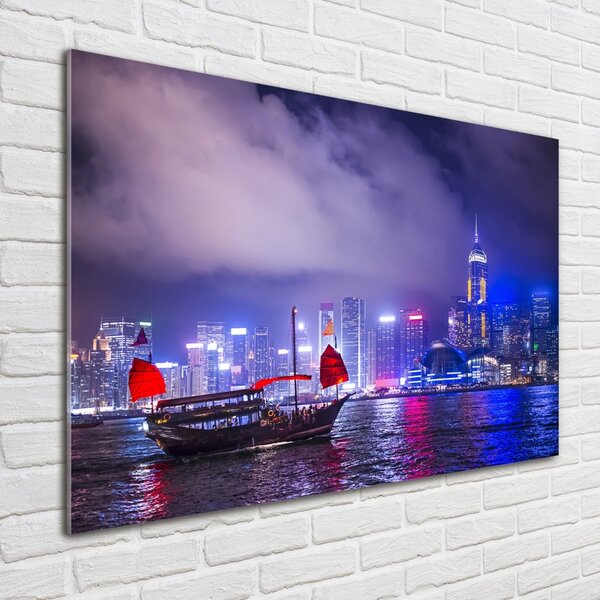 Fotoobraz na skle Noční Hongkong osh-65990377