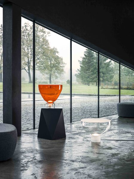 Designová stolní lampa Brokis Lightline S, PC972 Barva skla: Transparentní číré sklo, BARVA SPODNÍ ČÁSTI SKLA: transparentní sklo, POVRCHOVÁ ÚPRAVA SPODNÍ ČÁSTI SKLA: lesklý povrch skloviny