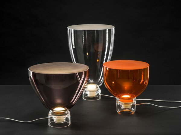 Designová stolní lampa Brokis Lightline S, PC972 Barva skla: Transparentní číré sklo, BARVA SPODNÍ ČÁSTI SKLA: transparentní sklo, POVRCHOVÁ ÚPRAVA SPODNÍ ČÁSTI SKLA: lesklý povrch skloviny