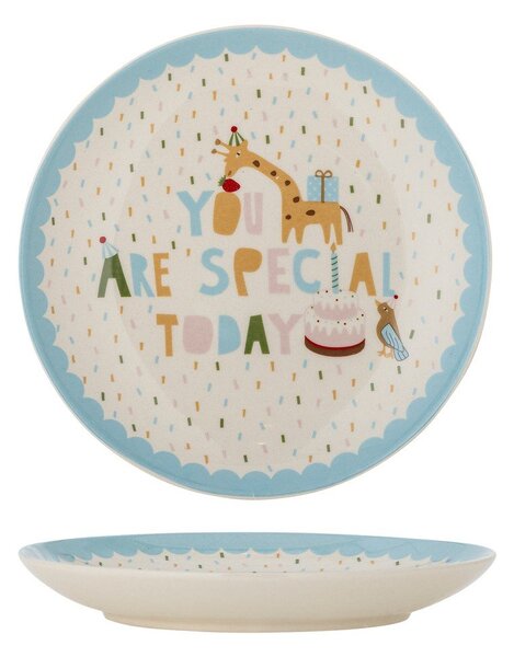 Světle modrý/krémový dětský talíř z kameniny ø 16 cm Celebrate – Bloomingville Mini