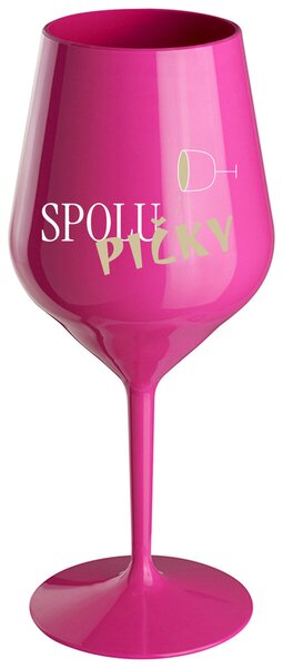 SPOLUPIČKY - růžová nerozbitná sklenička na víno 470 ml