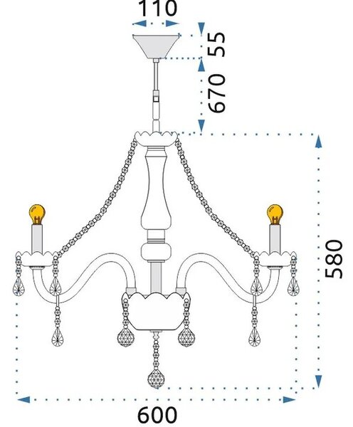 TooLight Křišťálové stropní svítidlo 300752 stříbrné