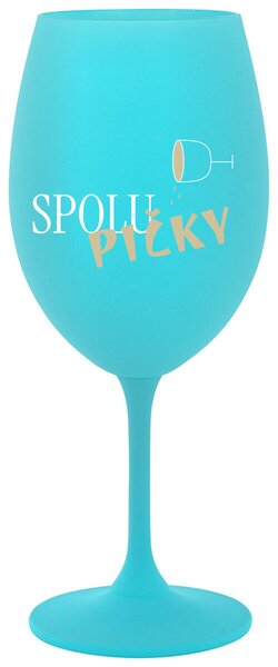 SPOLUPIČKY - tyrkysová sklenička na víno 350 ml