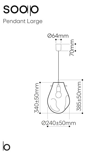 Bomma Luxusní závěsné svítidlo Soap large Barva: Transparentní, Montura: bez montury, Barva komponentu: Kartáčovaná stříbrná