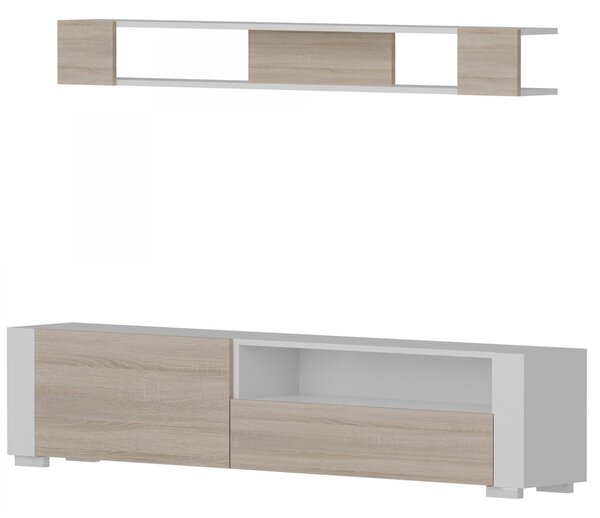Hanah Home Obývací stěna Arya 180 cm bílá/hnědá