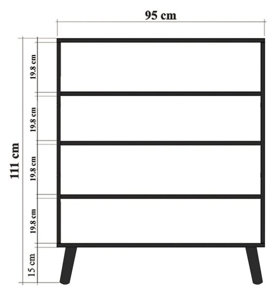 Skříňka v dekoru dubu v přírodní barvě 95x111 cm Multilux – Kalune Design