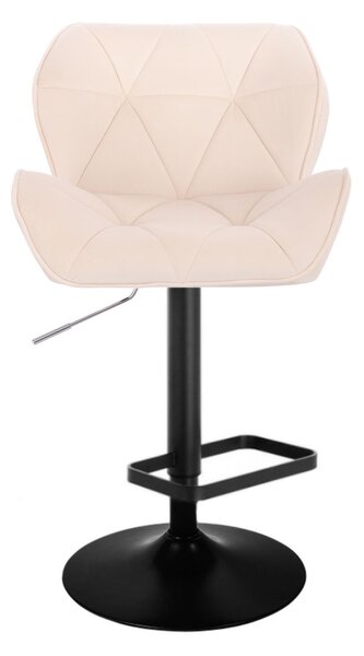 LuxuryForm DESIGN Barová židle MILANO VELUR na černém talíři - krémová