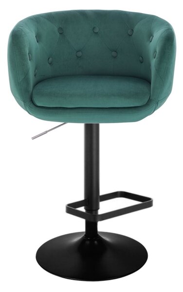 LuxuryForm DESIGN Barová židle MONTANA VELUR na černém talíři - zelená