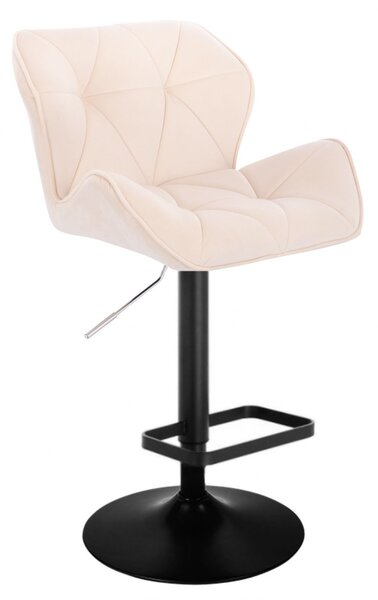 LuxuryForm DESIGN Barová židle MILANO VELUR na černém talíři - krémová