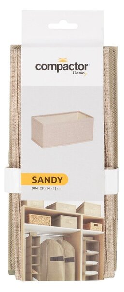 Béžový látkový úložný box 28x12x12 cm Sandy – Compactor