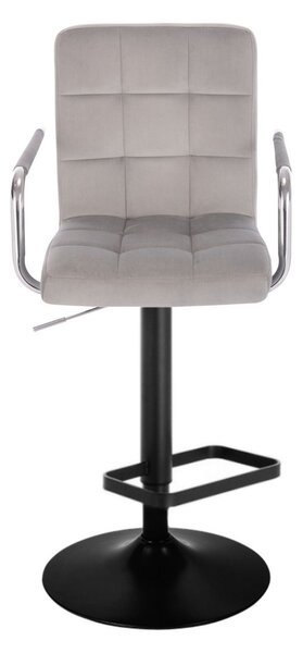 LuxuryForm DESIGN Barová židle VERONA VELUR na černém talíři - světle šedá