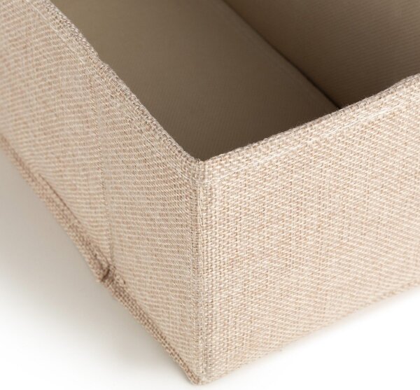Béžový látkový úložný box 28x12x12 cm Sandy – Compactor