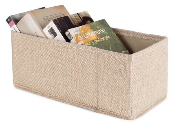 Béžový látkový úložný box 28x12x12 cm Sandy – Compactor