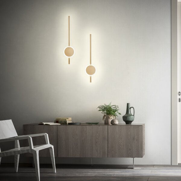 Redo Nástěnná LED lampa Diaz hranaté Barva: Zlatá