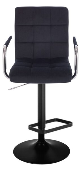 LuxuryForm DESIGN Barová židle VERONA VELUR na černém talíři - černá
