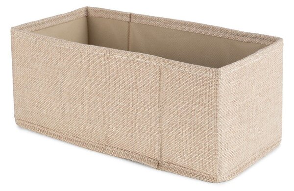 Béžový látkový úložný box 28x12x12 cm Sandy – Compactor