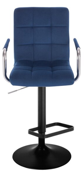 LuxuryForm DESIGN Barová židle VERONA VELUR na černém talíři - modrá