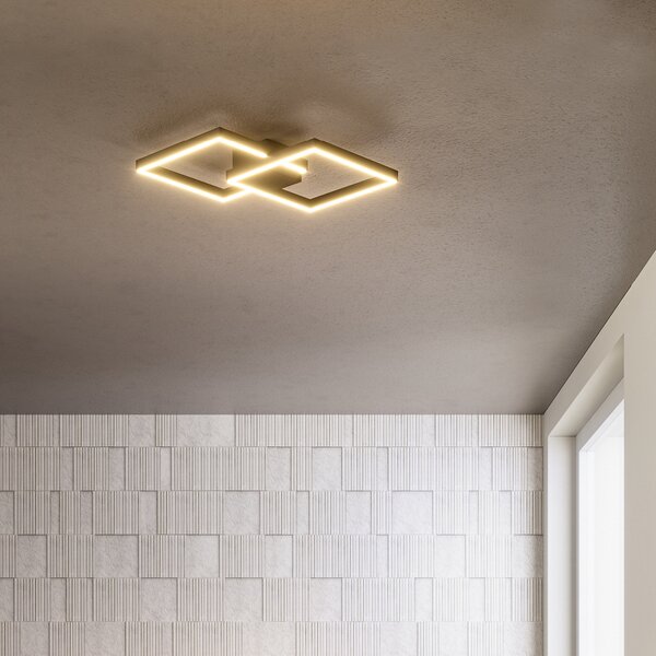 Redo Závěsné LED svítidlo Febe - 2 čtverce, ø60cm/ø40cm Barva: Bílá, Teplota světla: 3000K - teplá bílá