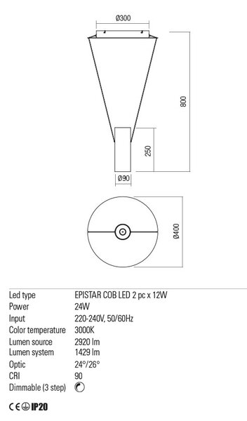 Redo Závěsné LED svítidlo Essence, ø40cm