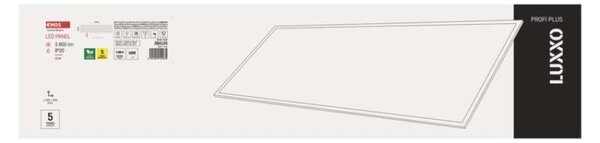 EMOS Lighting LED panel LUXXO 30×120, obdélníkový vestavný bílý, 22W, neutrální bílá UGR