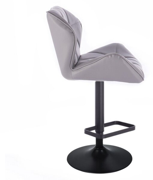 LuxuryForm DESIGN Barová židle MILANO na černé kulaté podstavě - šedá