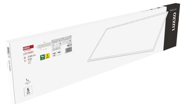 EMOS Lighting LED panel LUXXO 30×120, obdélníkový vestavný bílý, 22W, neutrální bílá UGR