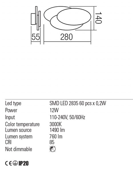 Redo Nástěnné LED svítidlo Gamer hranaté 40cm