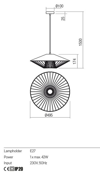 Redo Závěsné svítidlo Grill, ø49,5cm Barva: Zelená
