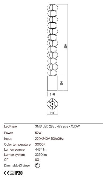 Redo Stojací LED lampa Jaco