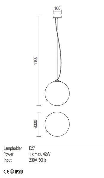 Redo Závěsné svítidlo Ola, ø30cm