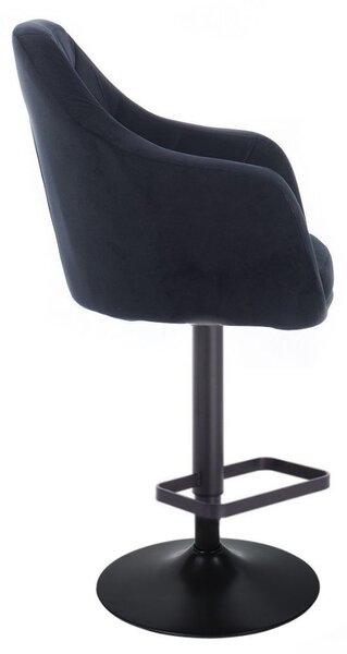 LuxuryForm DESIGN Barová židle ROMA VELUR na černém talíři - černá