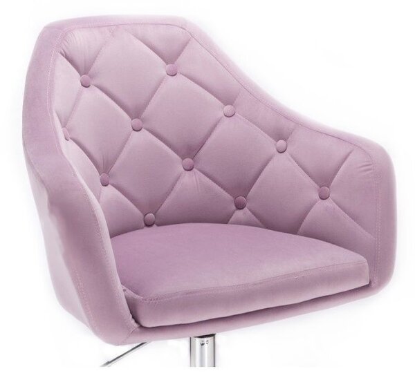 LuxuryForm DESIGN Barová židle ANDORA VELUR na černé kulaté podstavě - levandule