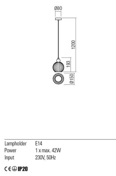 Redo Závěsné svítidlo Plumen, ø15cm Barva: Bílá