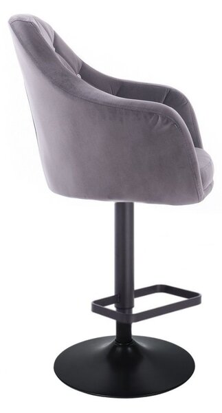 LuxuryForm DESIGN Barová židle ROMA VELUR na černém talíři - tmavě šedá
