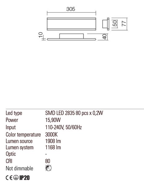 Redo Nástěnné LED svítidlo Rail, ø30,5cm Barva: Černá