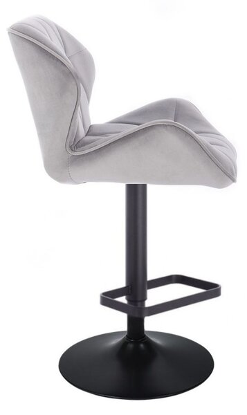 LuxuryForm DESIGN Barová židle MILANO VELUR na černém talíři - světle šedá