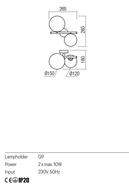 Redo Nástěnná lampa Roy